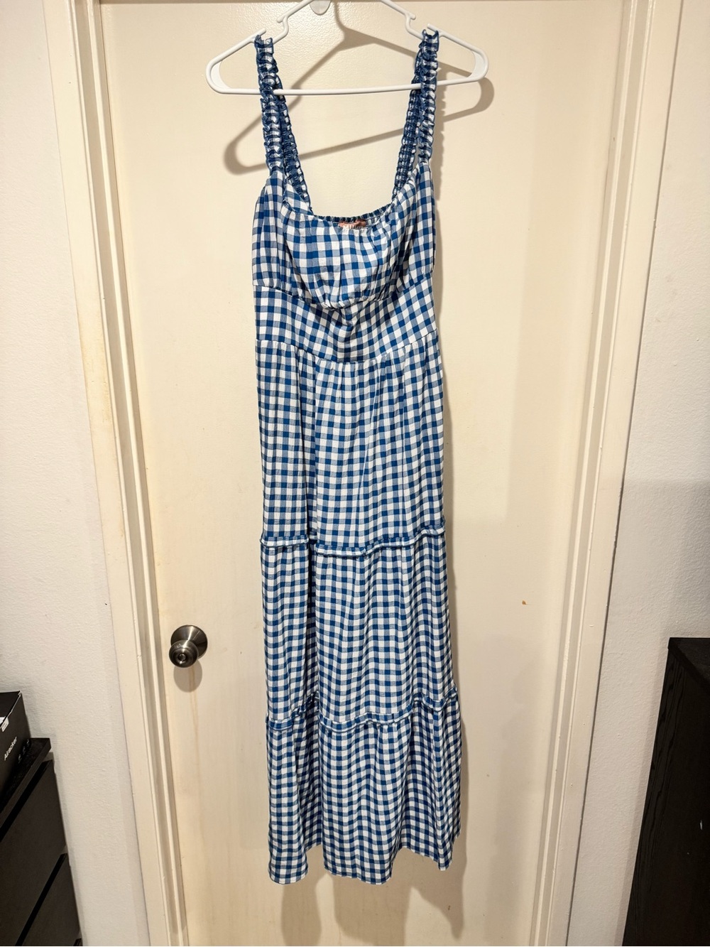 Show Me Your Mumu Rosie maxi Dress ~ Blue Bounty Gingham - Picture 3 of 7